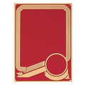 Red Screened Ribbon Plate w/2" Insert Space (6"x8")